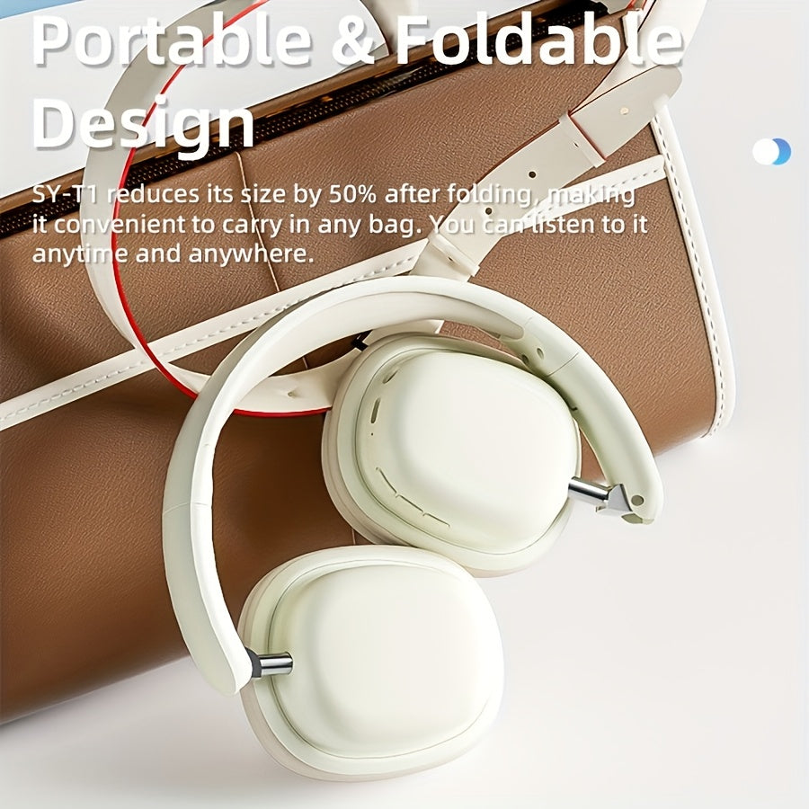 Over-ear Bluetooth Headphones With Microphone, Gaming Headphones, 15-hour Playback Time, High Sound Quality, Extendable And Foldable, Soft Memory Foam Ear Cups, Button Control, Suitable For Listening